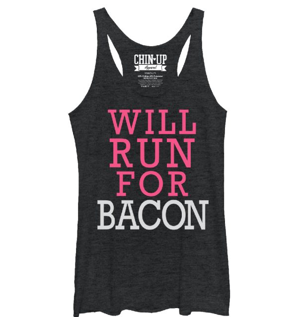 Women_s CHIN UP Will Run for Bacon Racerback Tank Top