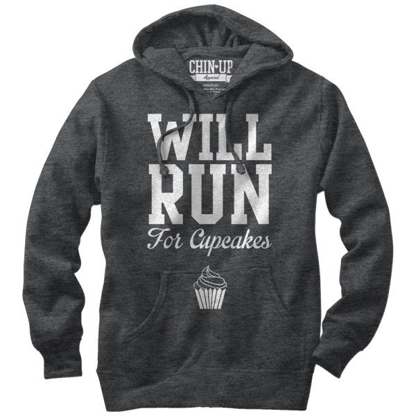 Women_s CHIN UP Will Run for Cupcakes Pull Over Hoodie