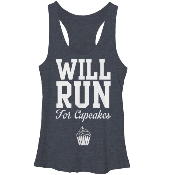 Women_s CHIN UP Will Run for Cupcakes Racerback Tank Top