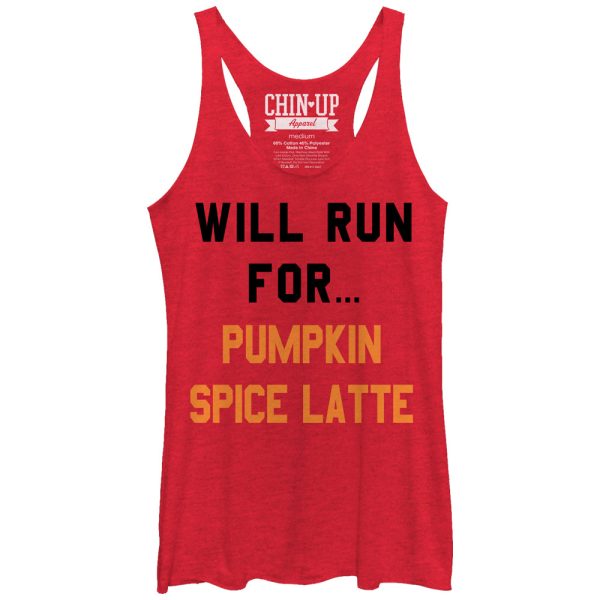 Women_s CHIN UP Will Run for Pumpkin Spice Latte Racerback Tank Top