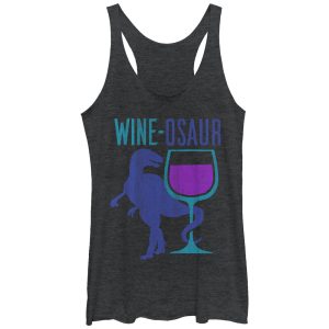 Women_s CHIN UP Wine Dinosaur Racerback Tank Top