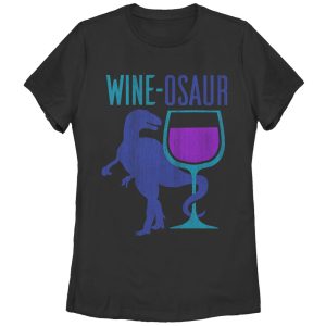 Women_s CHIN UP Wine Dinosaur T-Shirt