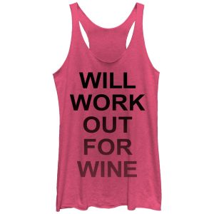 Women_s CHIN UP Work Out For Wine Racerback Tank Top