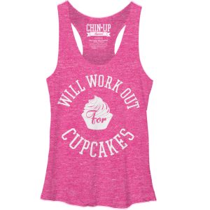 Women_s CHIN UP Work Out for Cupcakes Racerback Tank Top