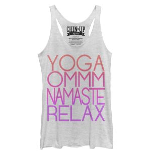 Women_s CHIN UP Yoga Words Racerback Tank Top