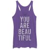 Women_s CHIN UP You are Beautiful Vertical Racerback Tank Top