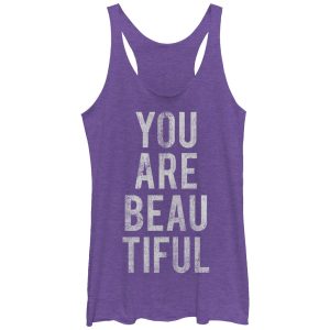 Women_s CHIN UP You are Beautiful Vertical Racerback Tank Top