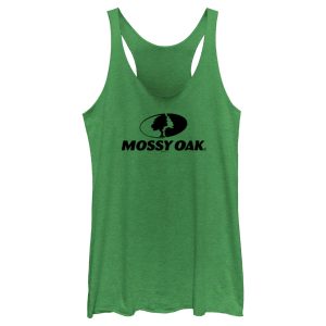 Women_s Mossy Oak Black Classic Logo Racerback Tank Top