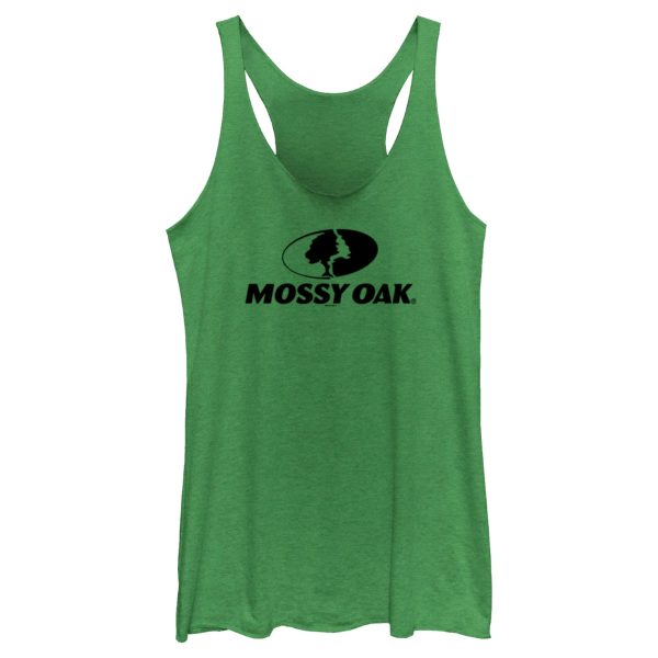 Women_s Mossy Oak Black Classic Logo Racerback Tank Top