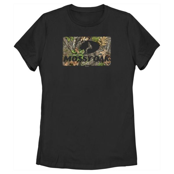 Women_s Mossy Oak Black In the Woods Logo T-Shirt