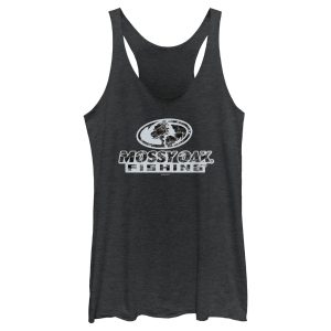 Women_s Mossy Oak Black Water Bold Logo Racerback Tank Top