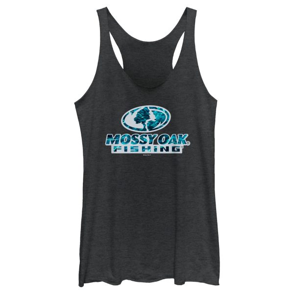 Women_s Mossy Oak Blue Water Bold Logo Racerback Tank Top