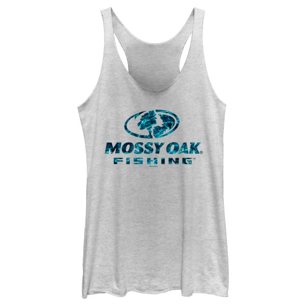 Women_s Mossy Oak Blue Water Fishing Logo Racerback Tank Top