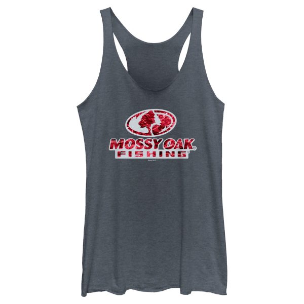 Women_s Mossy Oak Red Water Bold Logo Racerback Tank Top