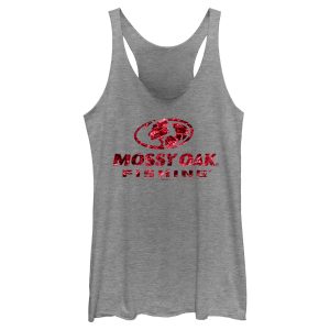 Women_s Mossy Oak Red Water Fishing Logo Racerback Tank Top