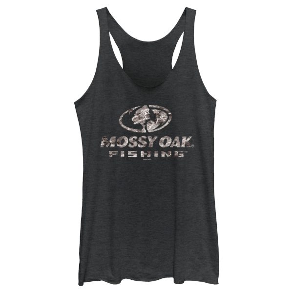 Women_s Mossy Oak Water Fishing Logo Racerback Tank Top