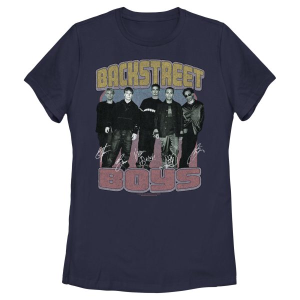 Women’s Backstreet Boys Group Signatures Distressed T-Shirt