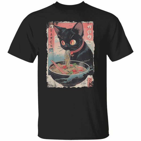 Cat Ramen Noodle Japanese Anime Manga Ramen Kawaii Cat T-Shirt