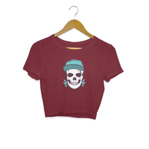 Funky Skull with Lightning Crop Top for Women