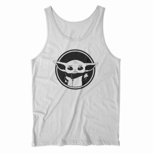 Get Order Baby Yoda Logo Black and White Tank Top