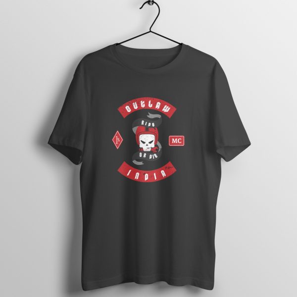 Outlaw India. Ride or Die Biker T-Shirt