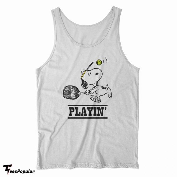 Snoopy Playing Tennis Tank Top