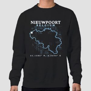 Map Nieuwpoort Belgium T Shirt Cheap