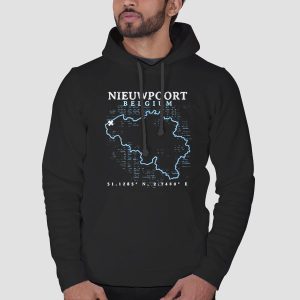 Map Nieuwpoort Belgium T Shirt Cheap 3