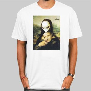 Mona Lisa Alien UFO Mask Fun Shirt Cheap