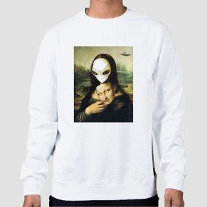 Mona Lisa Alien UFO Mask Fun Shirt Cheap