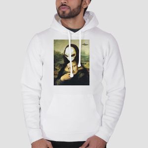 Mona Lisa Alien UFO Mask Fun Shirt Cheap 3