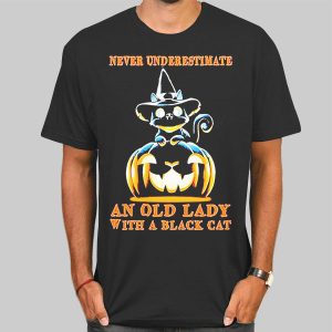 Never Underestimate Old Lady With Cats Shirt Cheap