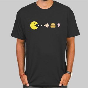 Pacman Eating Food Graphic Shirt Cheap