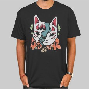 Parody Skull Cat Mask Halloween Shirt Cheap