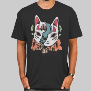 Parody Skull Cat Mask Halloween Shirt Cheap 4