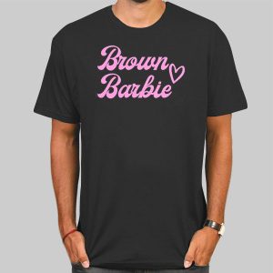 Pink Font Brown Barbie Shirt Cheap