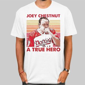 Retro a True Hero Joey Chestnut T Shirt Cheap