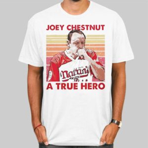 Retro a True Hero Joey Chestnut T Shirt Cheap 4