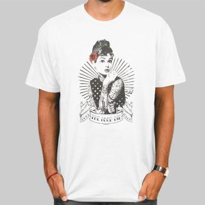 Rockabilly Audrey Hepburn Smoking T Shirt Cheap