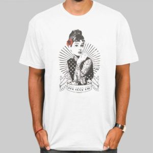 Rockabilly Audrey Hepburn Smoking T Shirt Cheap 4