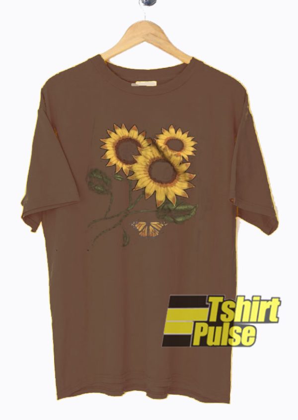 Sunflower With Butterfly t-shirt for men and women tshirt