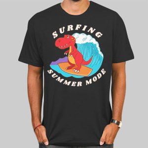 Surfing Summer Mode Chibi T Rex Shirt Cheap