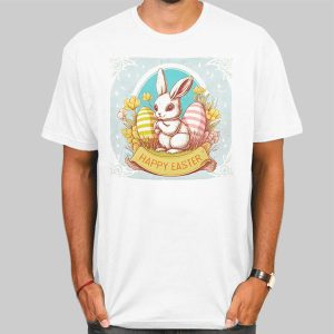 Vintage Floral Bunny Happy Easter Shirt Cheap