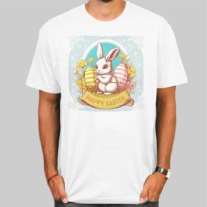 Vintage Floral Bunny Happy Easter Shirt Cheap 4