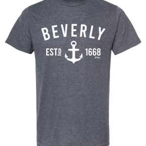 BEVERLY Anchor Heather Navy Blue T-Shirt