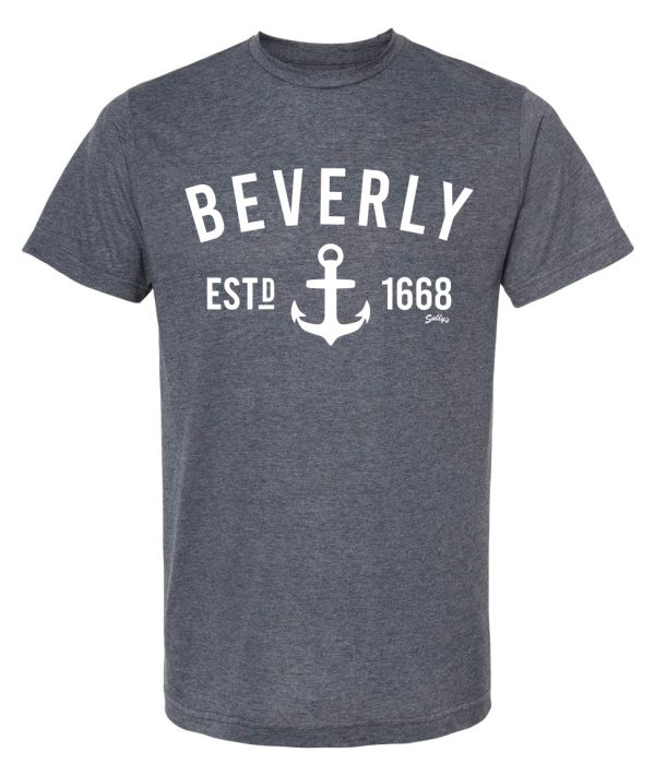 BEVERLY Anchor Heather Navy Blue T-Shirt