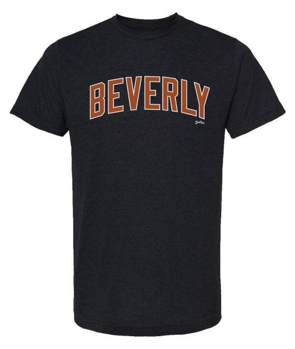 BEVERLY Vintage Orange Logo Heather Black T-Shirt