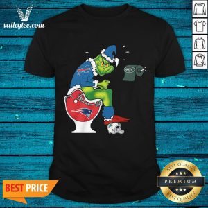 Cute The Grinch Buffalo Bills Shit On Toilet New England Patriots Christmas Shirt