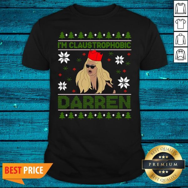 Great Santa Gemma Collins I’m Claustrophobic Darren Ugly Christmas Shirt