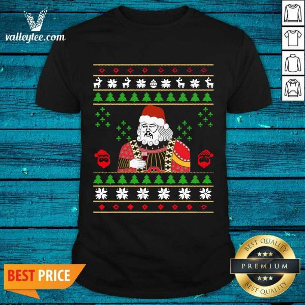 Hot Santa Claus Leonardo Big Fat Jumper Quarantined Christmas 2020 Pandemic Meme Ugly Christmas Shirt